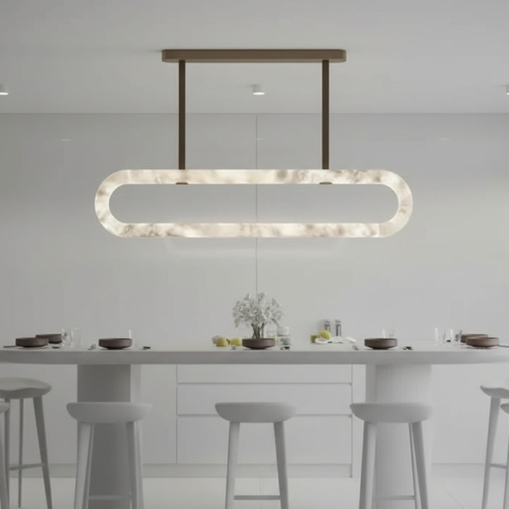 Lustre rond en albâtre