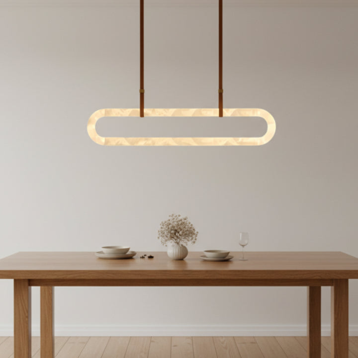 Lustre rond en albâtre