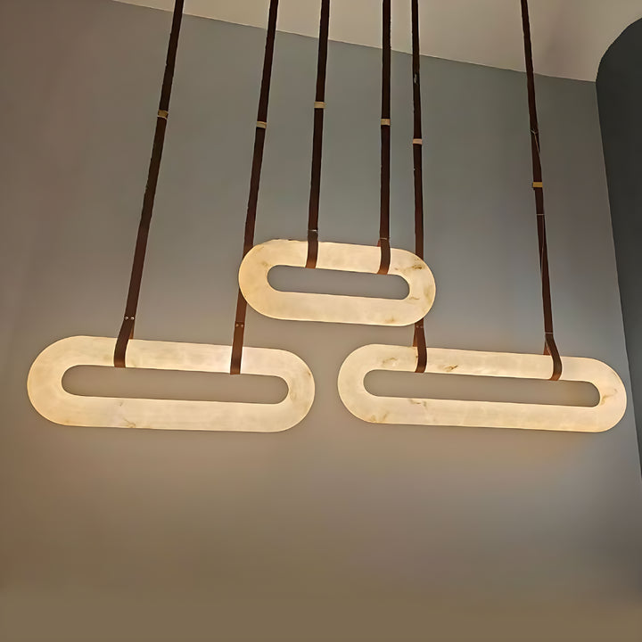 Lustre rond en albâtre