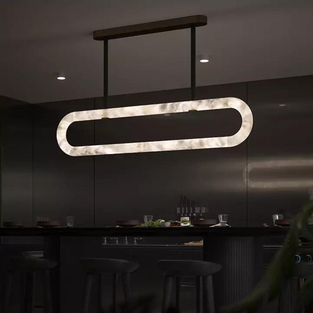 Lustre rond en albâtre