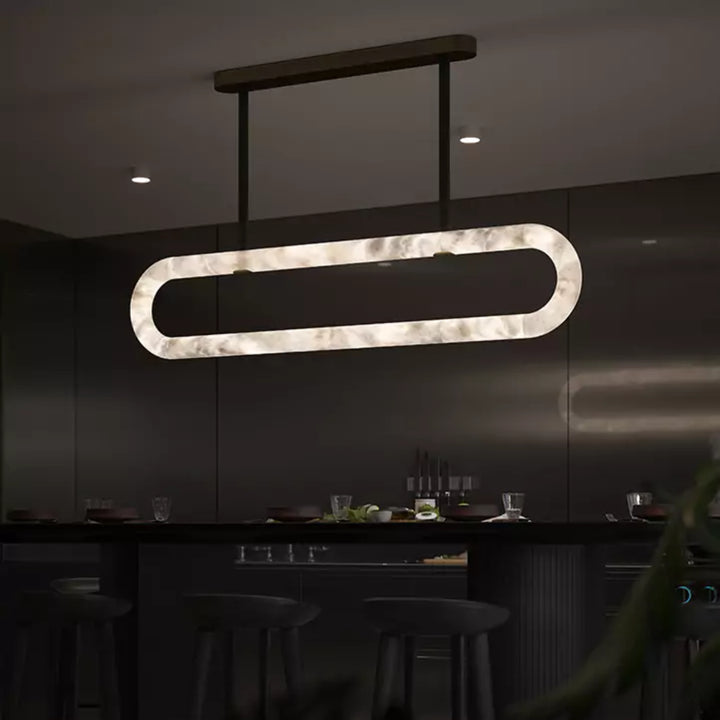 Lustre rond en albâtre