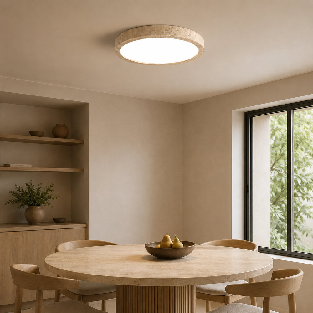 Cirvan Travertine Ring Ceiling Lamp 4