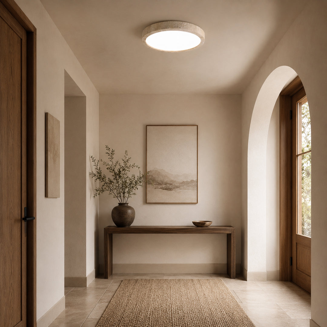Cirvan Travertine Ring Ceiling Lamp 6