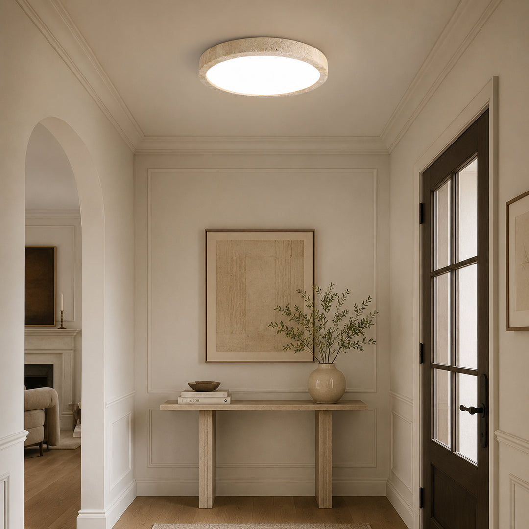 Cirvan Travertine Ring Ceiling Lamp 7