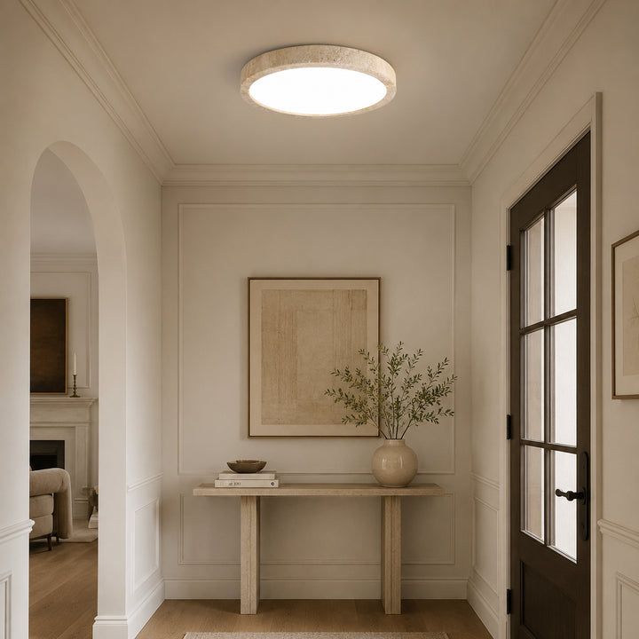 Cirvan Travertine Ring Ceiling Lamp 7