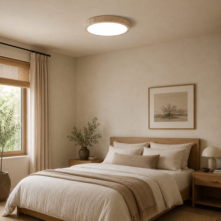 Cirvan Travertine Ring Ceiling Lamp 8
