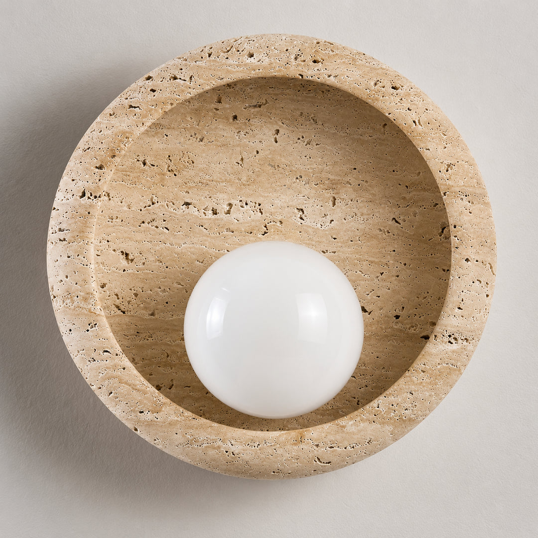 Cirvel Travertine Globe Wall Lamp 10