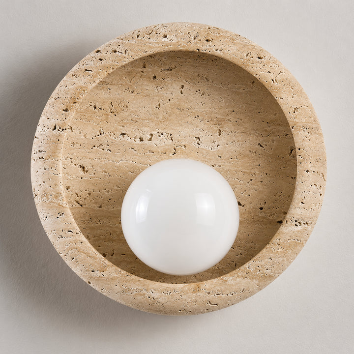 Cirvel Travertine Globe Wall Lamp 10