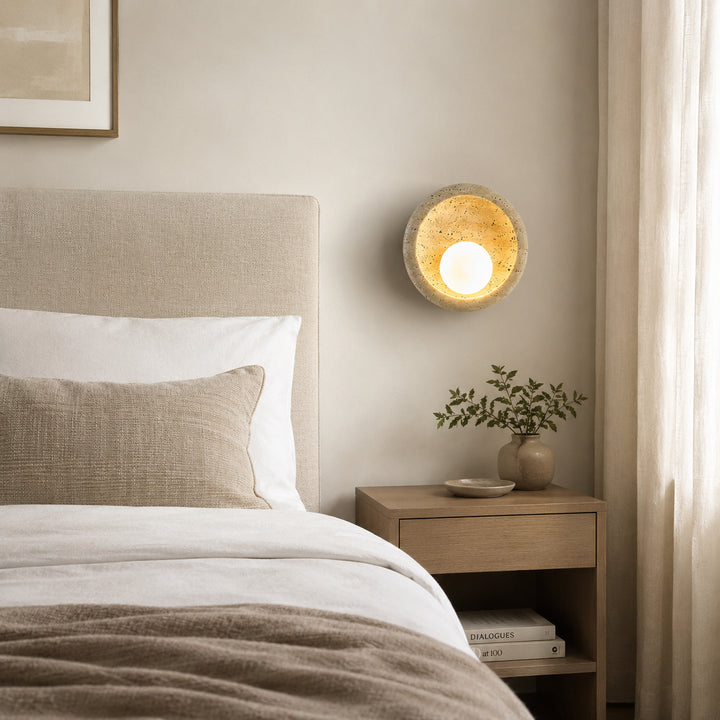 Cirvel Travertine Globe Wall Lamp 3
