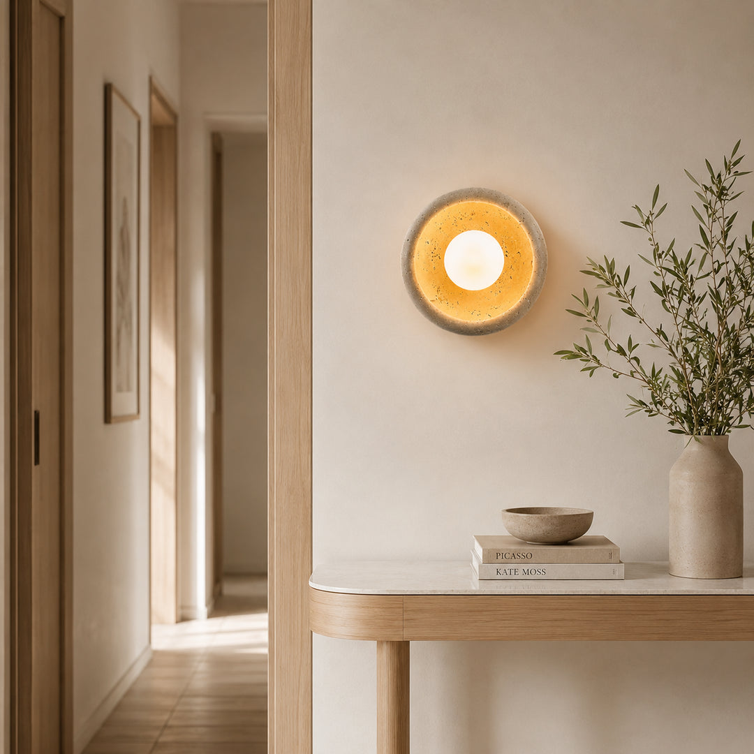 Cirvel Travertine Globe Wall Lamp 4