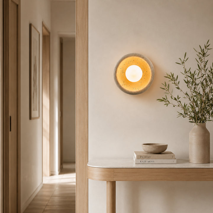 Cirvel Travertine Globe Wall Lamp 4