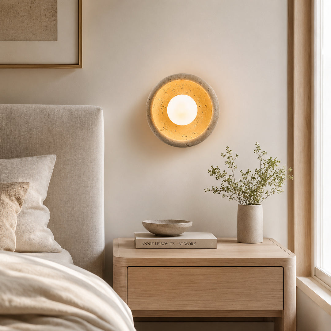 Cirvel Travertine Globe Wall Lamp 5
