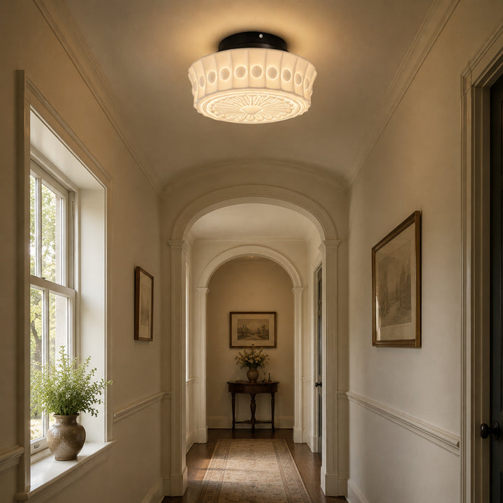 Classic Cream Glass Ceiling Light 10