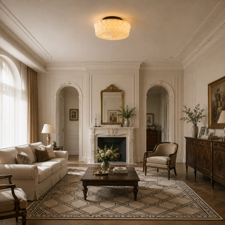 Classic Cream Glass Ceiling Light 12
