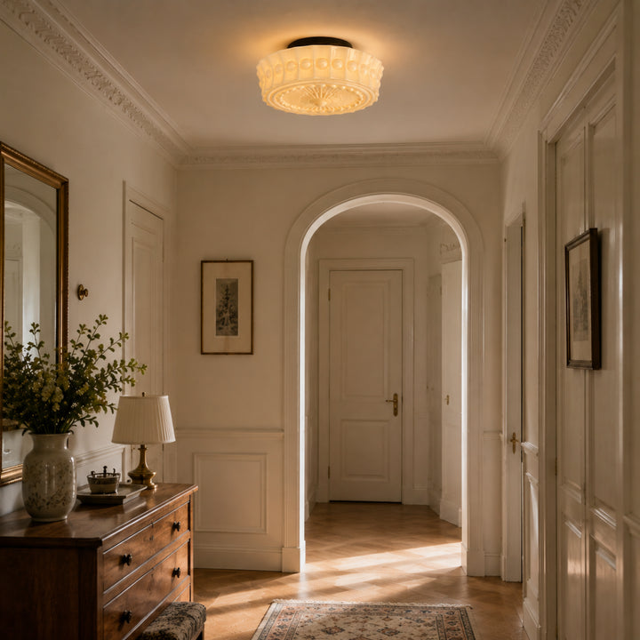 Classic Cream Glass Ceiling Light 7