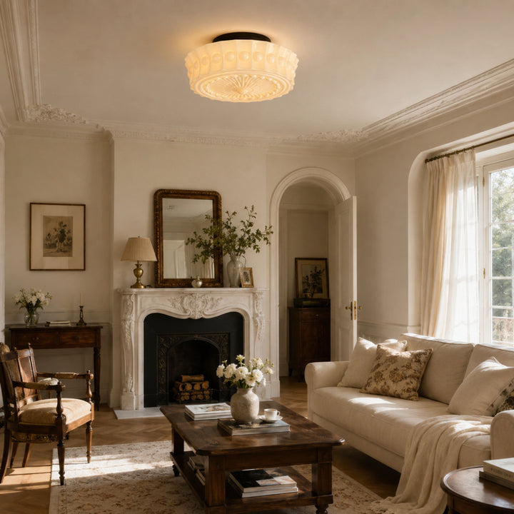 Classic Cream Glass Ceiling Light 8