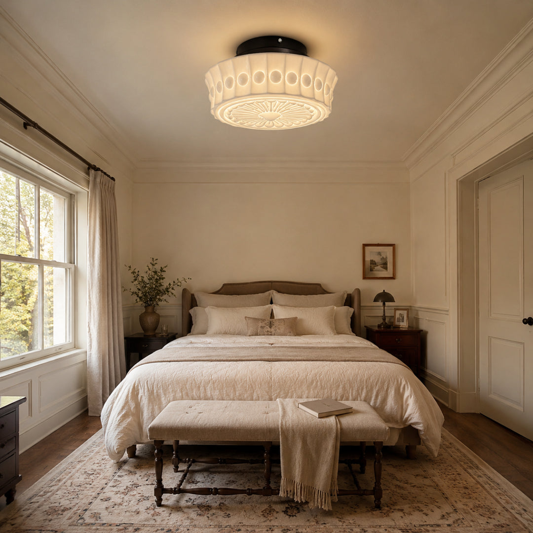 Classic Cream Glass Ceiling Light 9