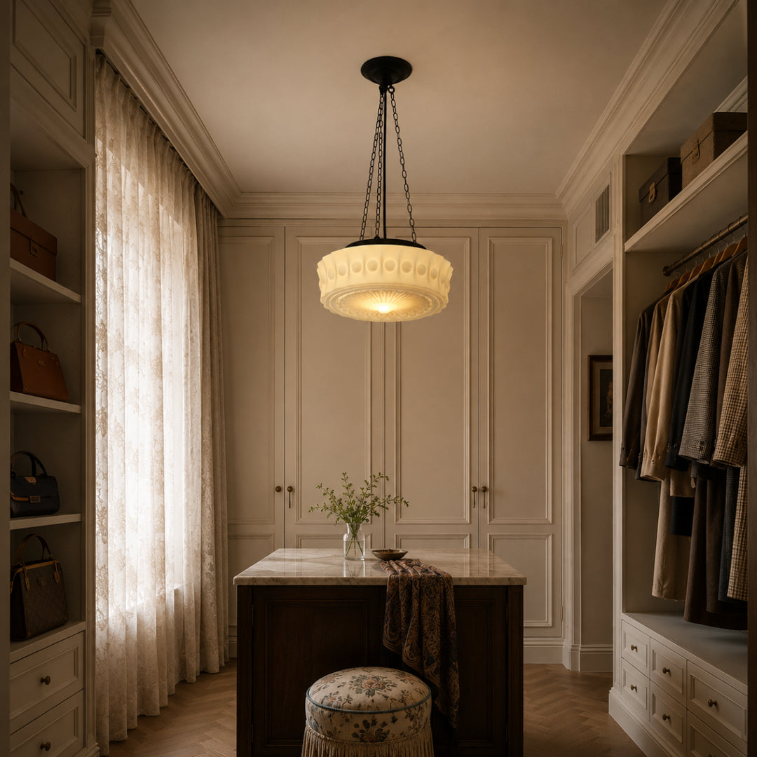 Classic Cream Glass Pendant Light 10