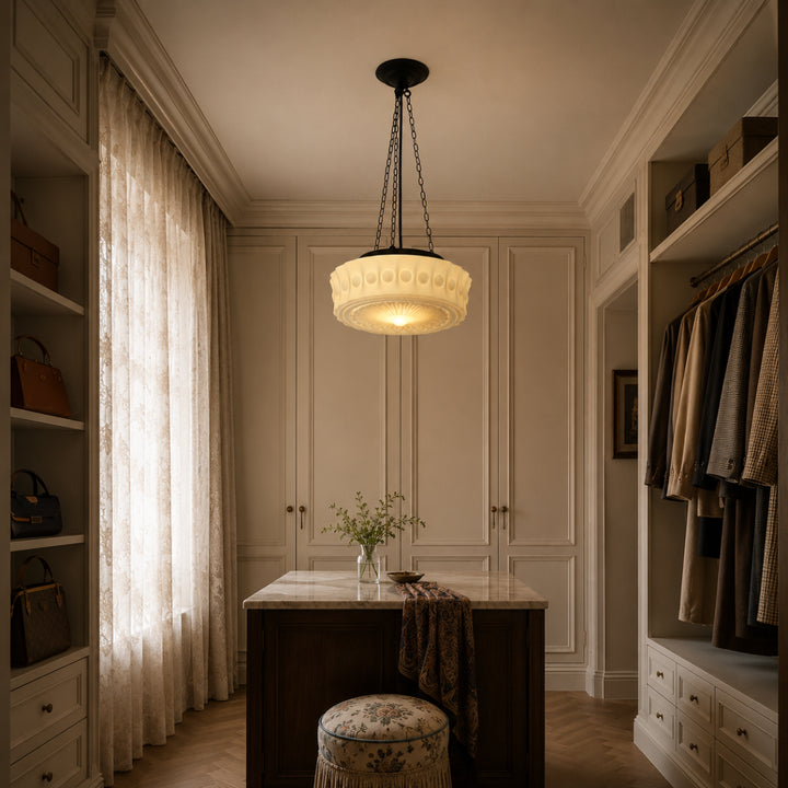 Classic Cream Glass Pendant Light 10