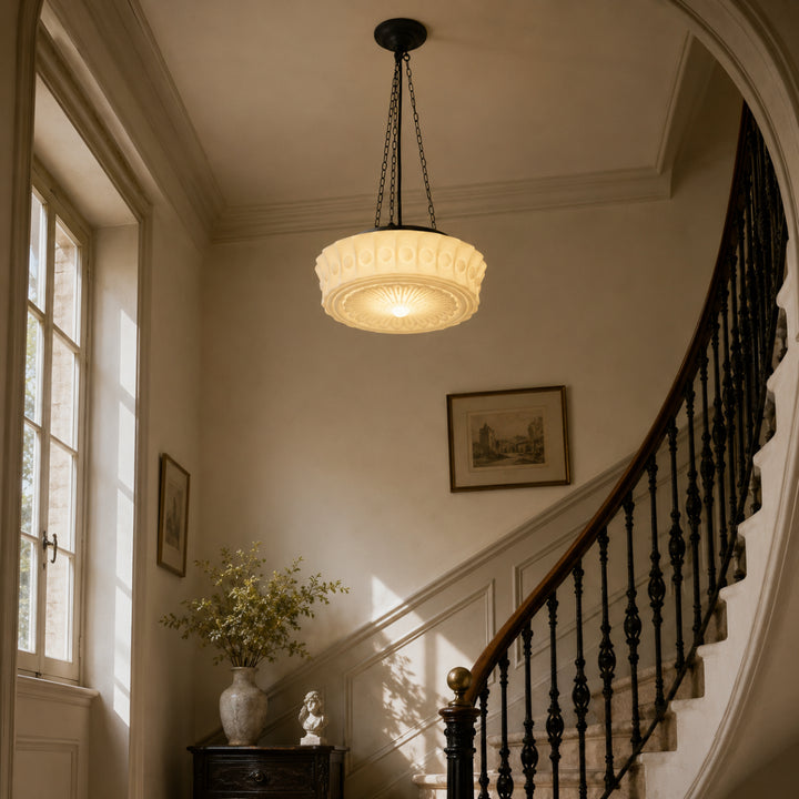 Classic Cream Glass Pendant Light 11
