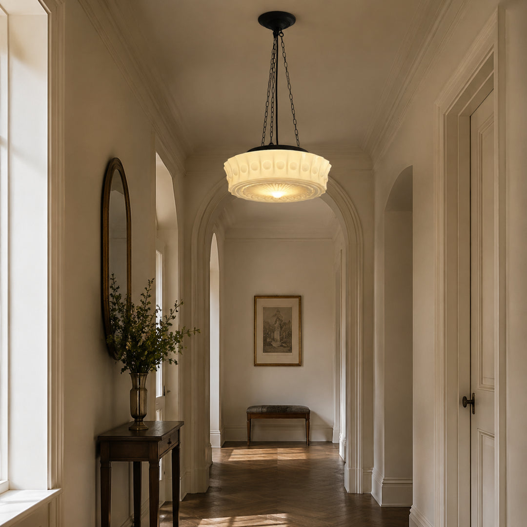 Classic Cream Glass Pendant Light 12