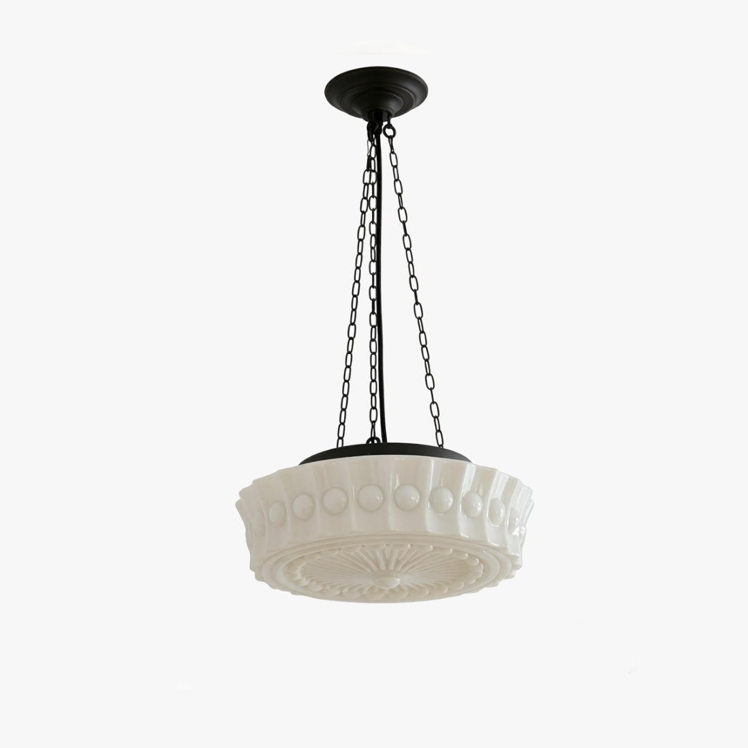 Classic Cream Glass Pendant Light 3
