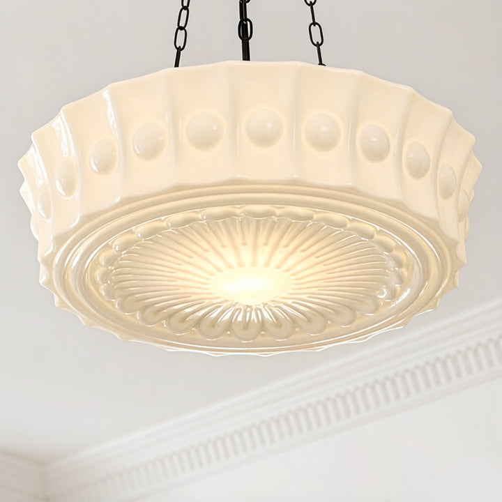 Classic Cream Glass Pendant Light 7