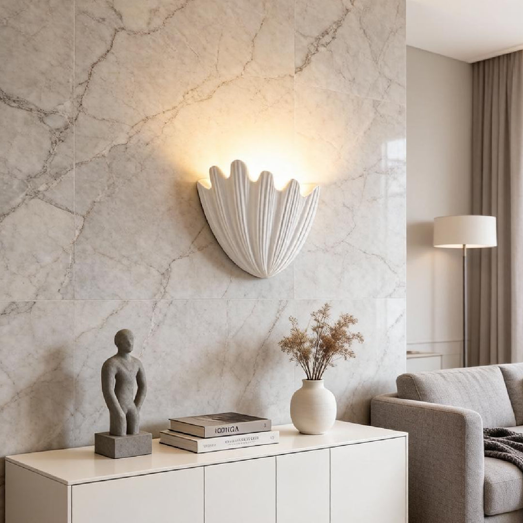 Coastal Wave Plaster Wall Light 13