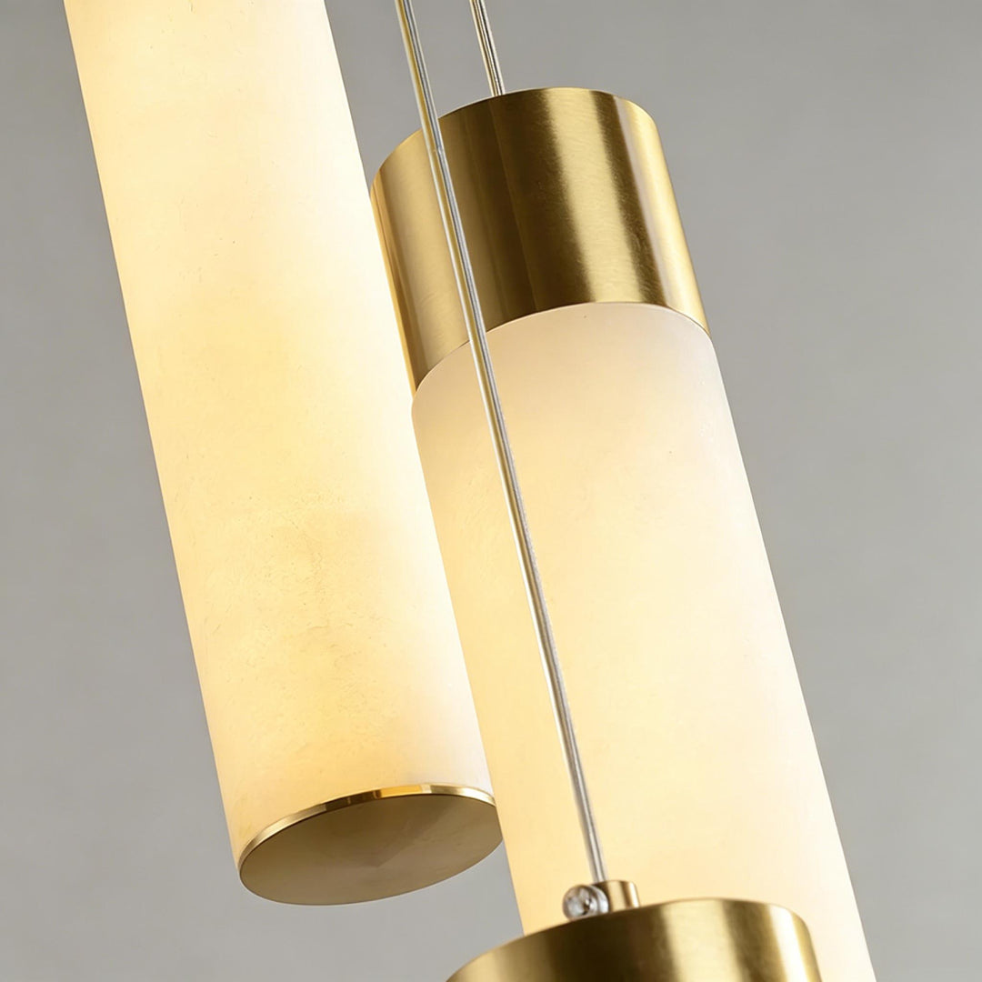 Column Alabaster Gold Chandelier 10