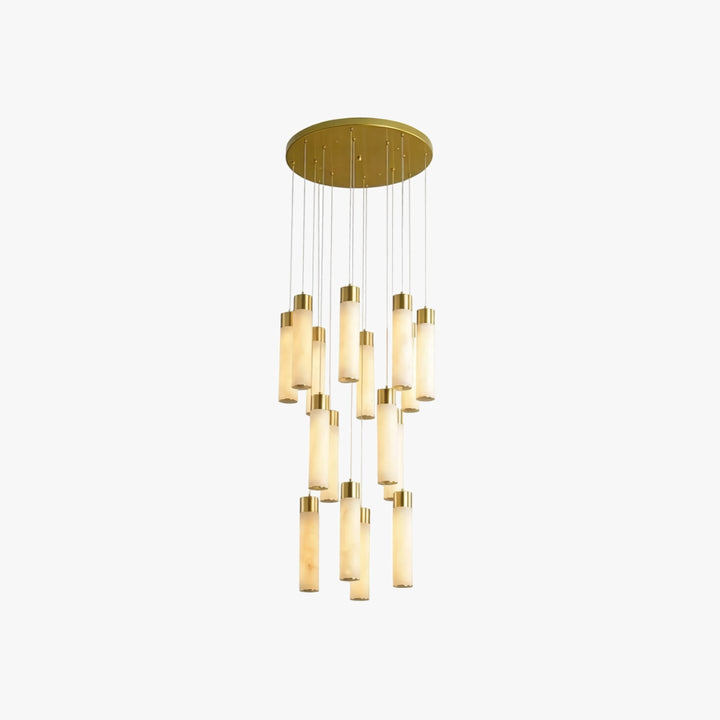Column Alabaster Gold Chandelier 2