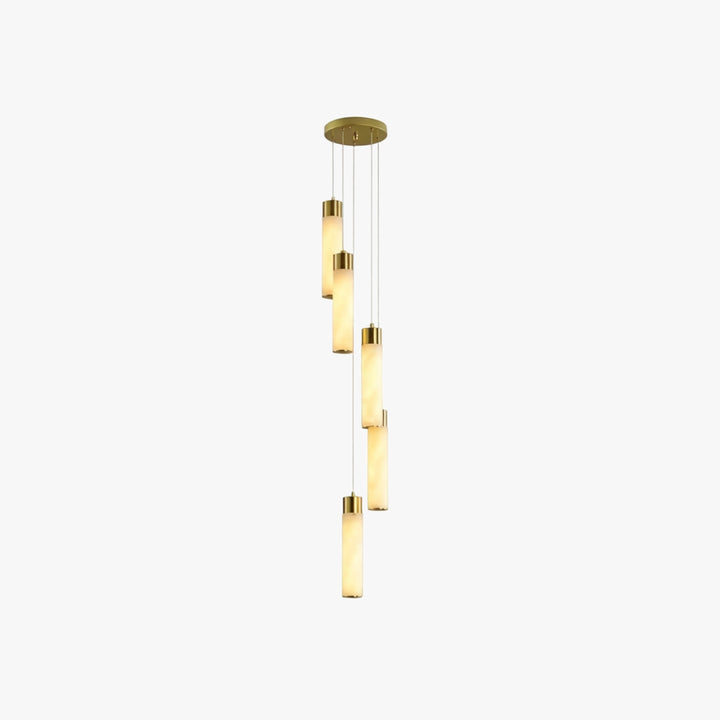 Column Alabaster Gold Chandelier 3