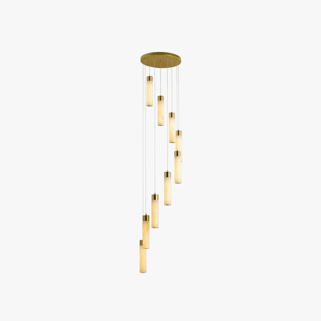 Column Alabaster Gold Chandelier 5