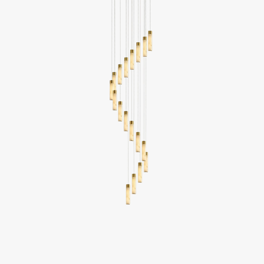Column Alabaster Gold Chandelier 6