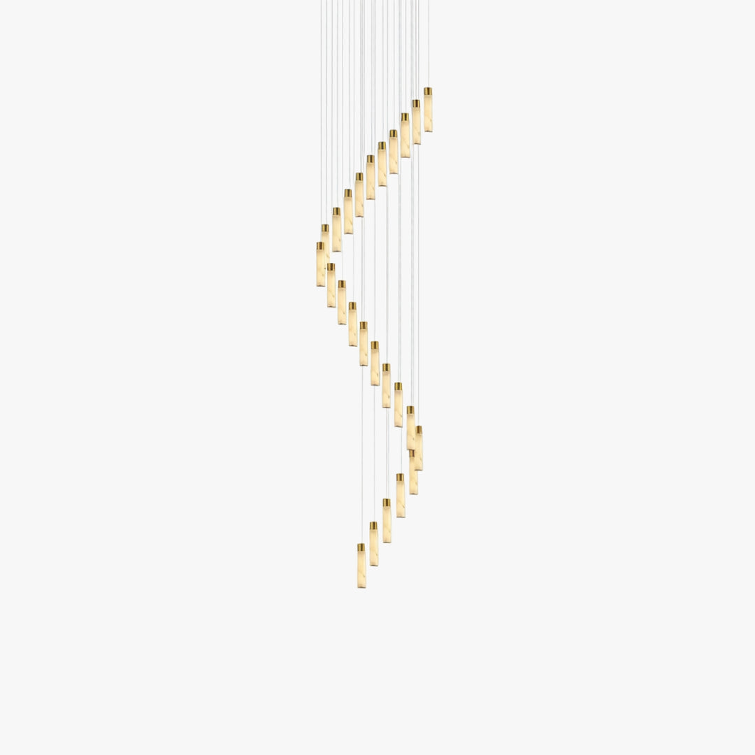 Column Alabaster Gold Chandelier 7