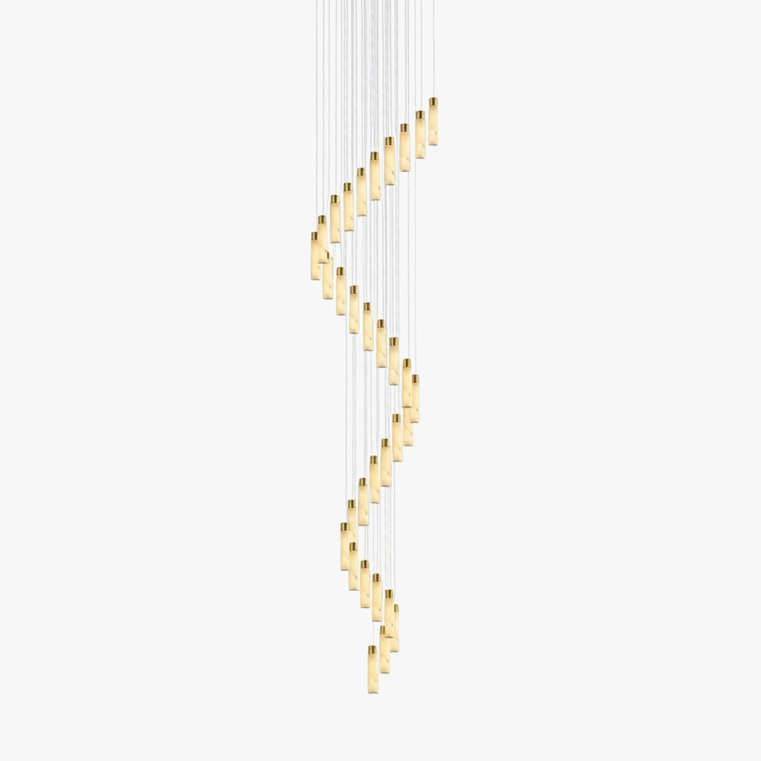 Column Alabaster Gold Chandelier 8