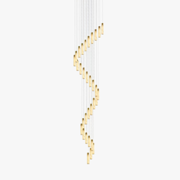 Column Alabaster Gold Chandelier 8