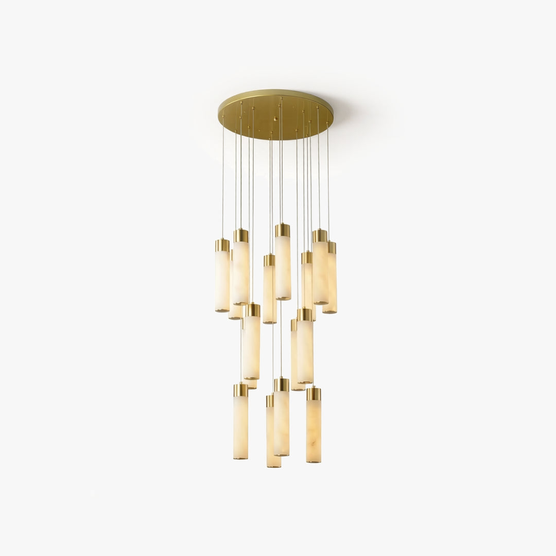 Column Alabaster Gold Chandelier 9