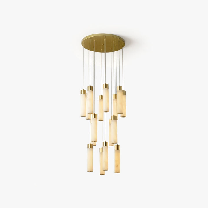 Column Alabaster Gold Chandelier 9