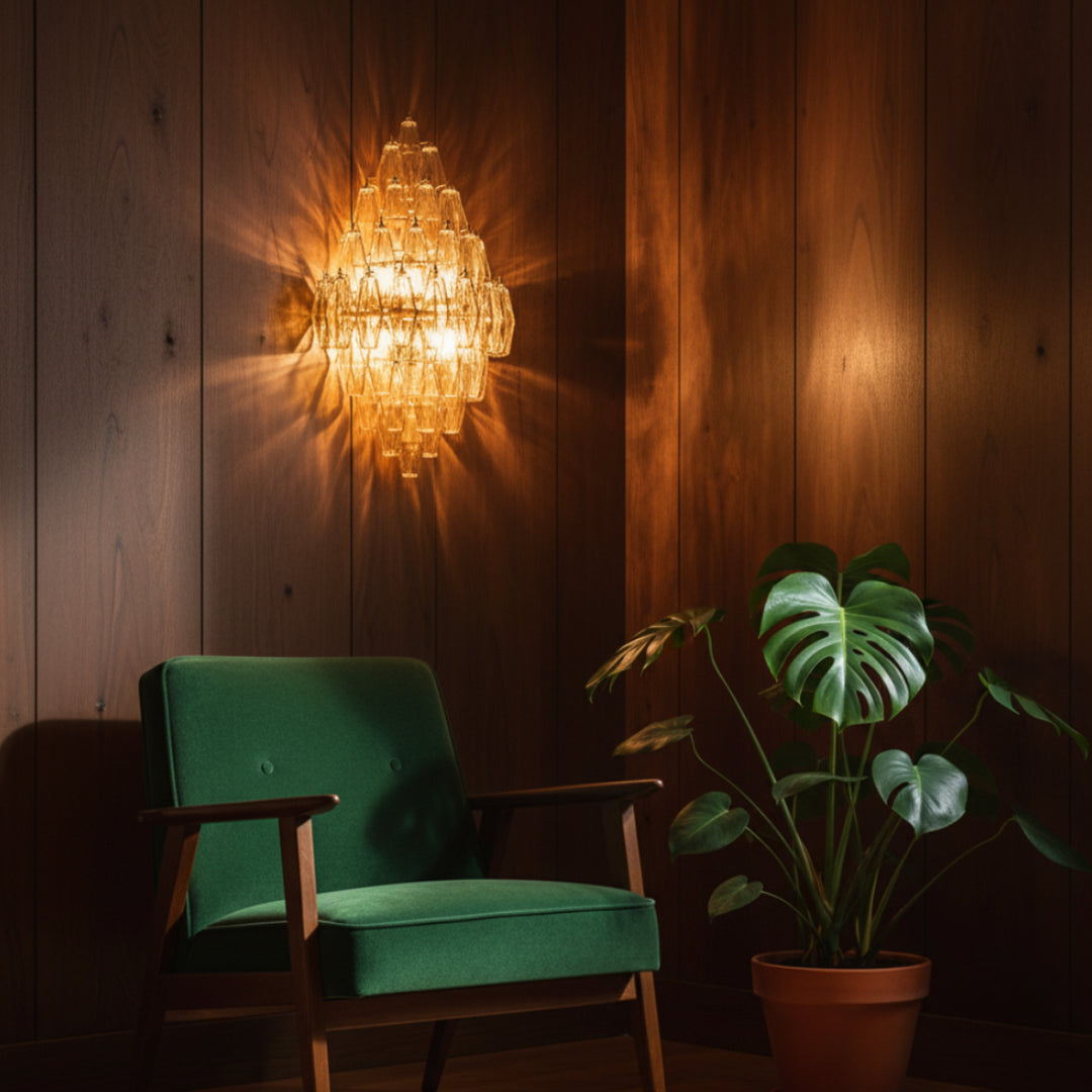 Cressa Amber Glass Wall Sconce 10