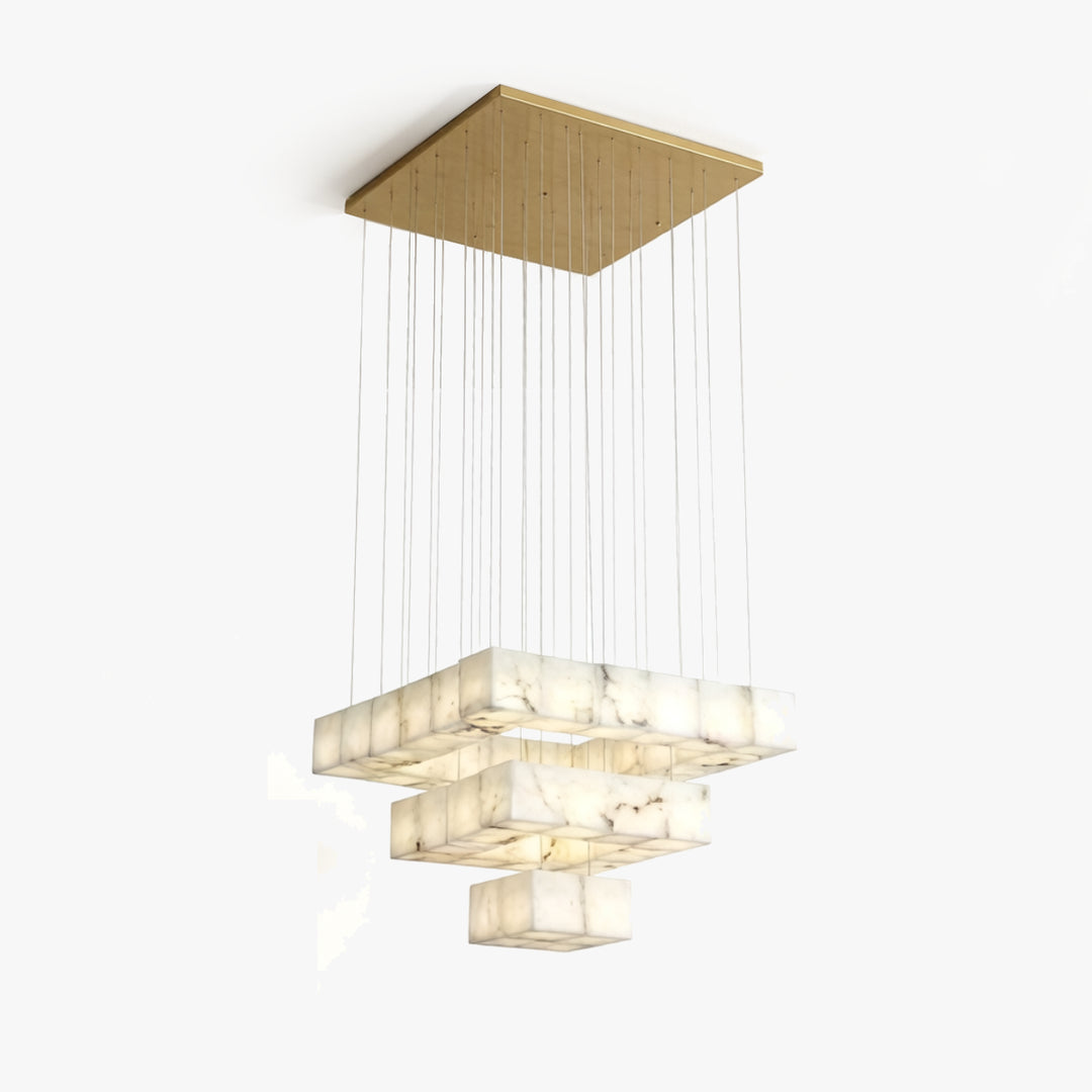 Cube Floating Alabaster Chandelier 1
