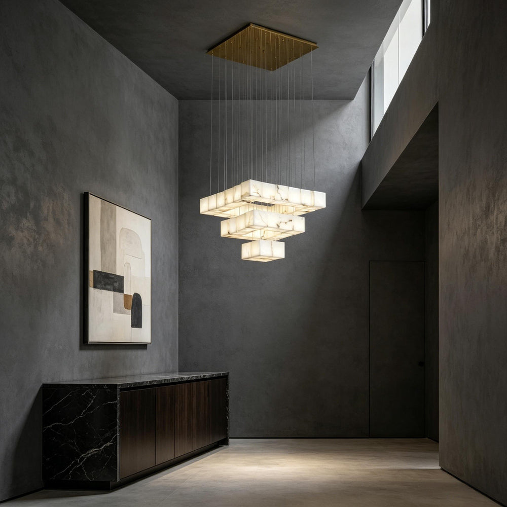 Cube Floating Alabaster Chandelier – AIBIALIGHT