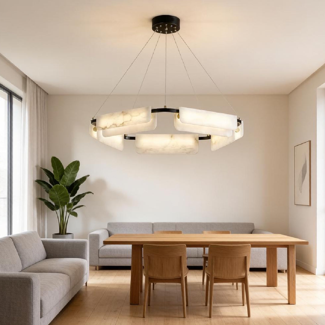Delia Alabaster Halo Chandelier – AIBIALIGHT