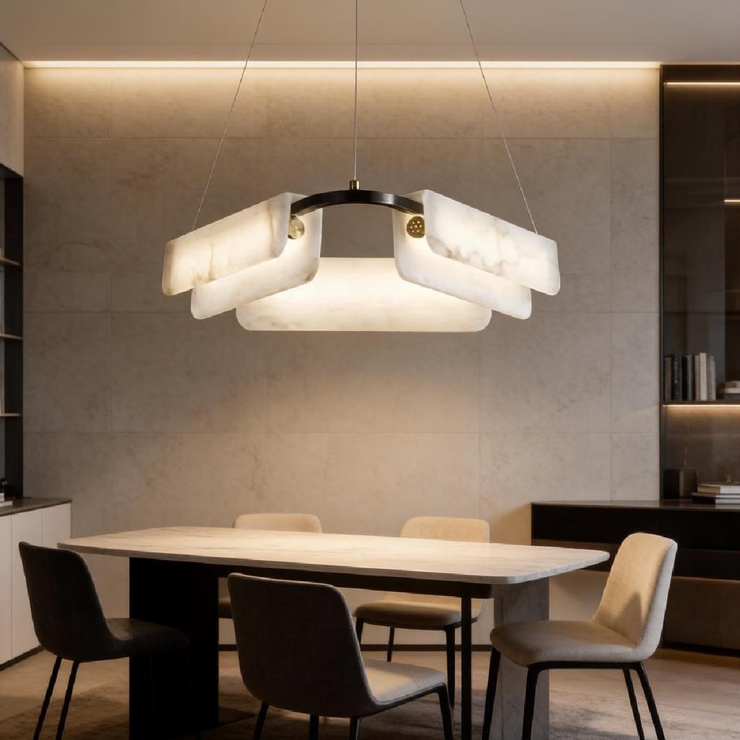Delia Alabaster Halo Chandelier – AIBIALIGHT