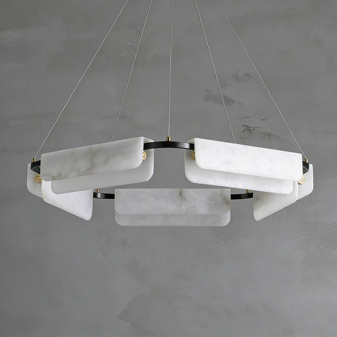 Delia Alabaster Halo Chandelier – AIBIALIGHT