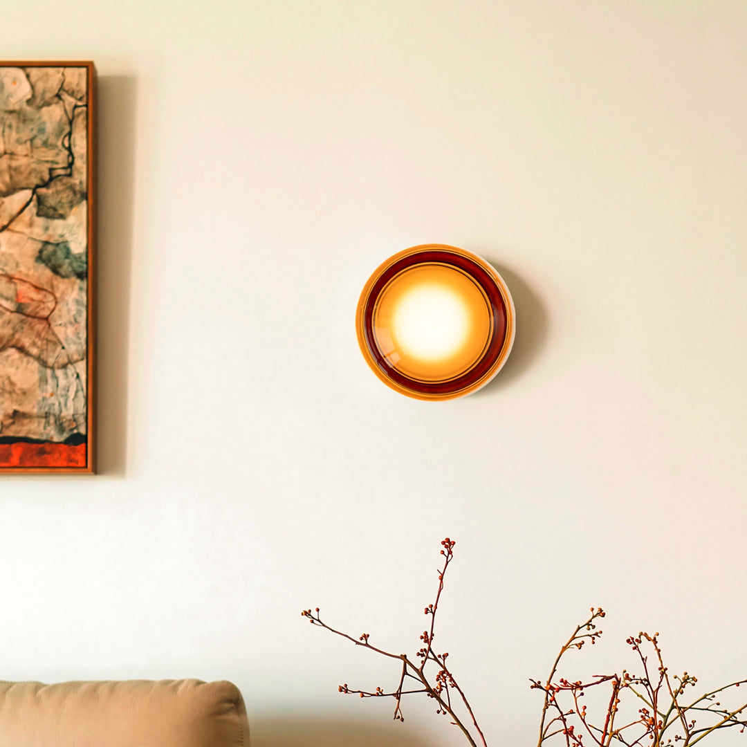 Wandleuchte aus genopptem Glas