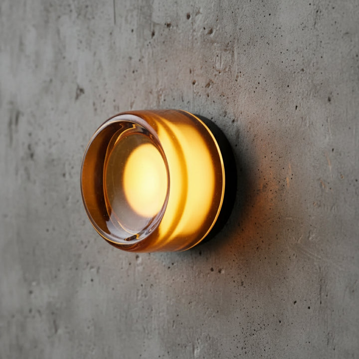 Wandleuchte aus genopptem Glas