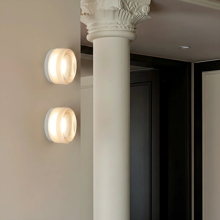 Wandleuchte aus genopptem Glas