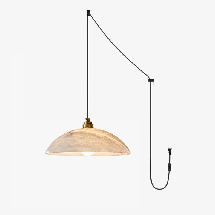 Dome Alabaster Pendant Swag Light 14