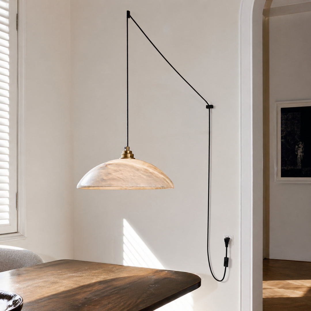 Dome Alabaster Pendant Swag Light 4