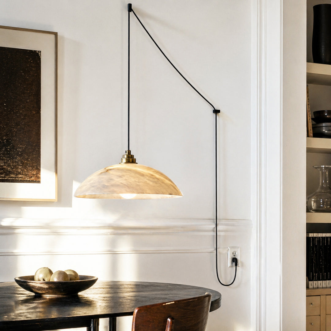 Dome Alabaster Pendant Swag Light 5
